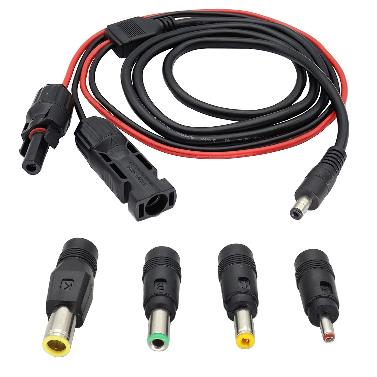 Solar Panel Adapter Cable – MC-4 to DC with Multiple Connector Tips (5.5Mm X 2.1