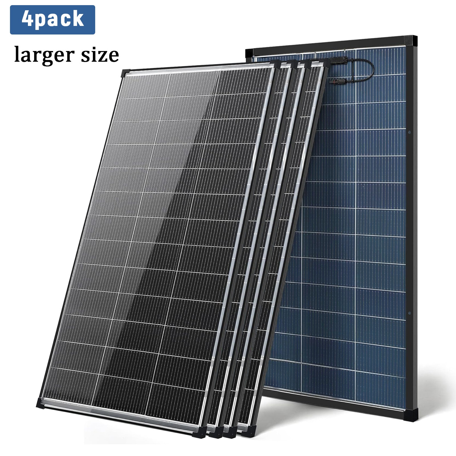 4PACK 200W Bifacial Mono PV 12V N-Type RV Van Home Off-Grid Power Storage System