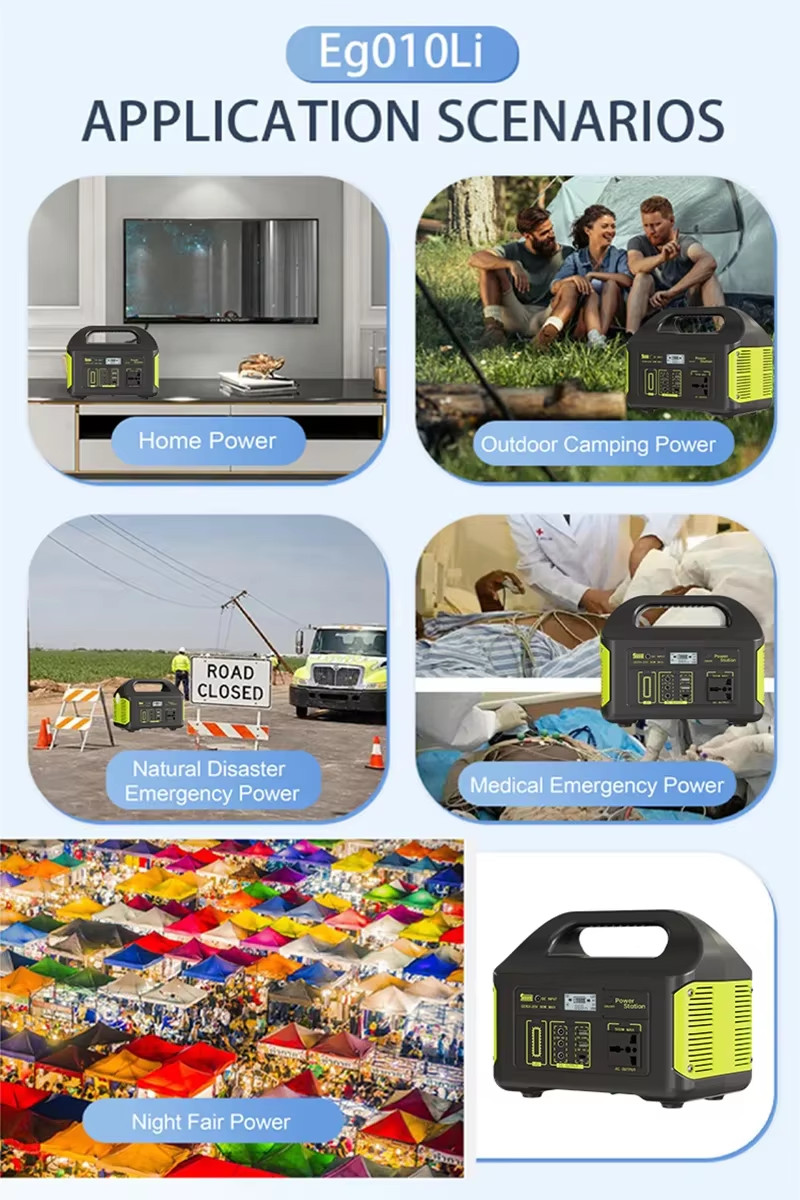 Portable Power Station 500W Solar Generator LiFePo4 Battery Camping Power Bank 3