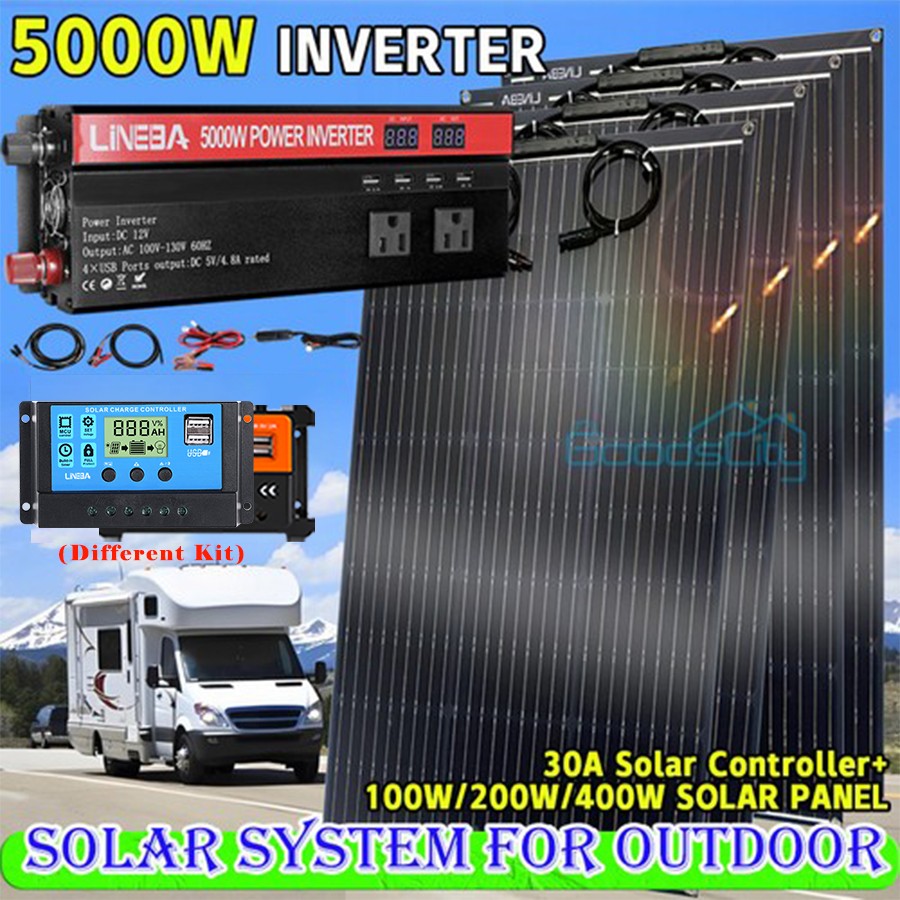 Kit completo de generador solar con inversor de 5000 y panel solar para el hogar