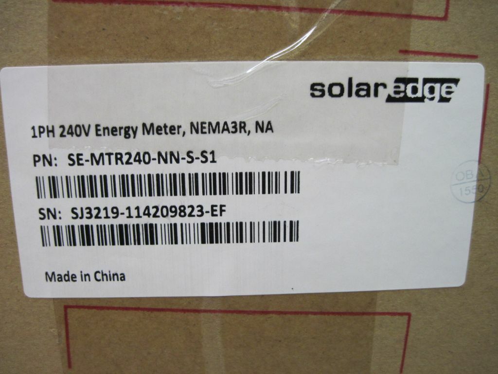 SolarEdge SE-MTR240-NN-S-S1 1Phase 240V Energy Meter W/ Modbus Nema 3R