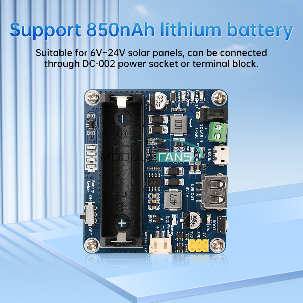 Power Manager Module for 6V~24V Solar Panel Support MPPT USB Battery Charging