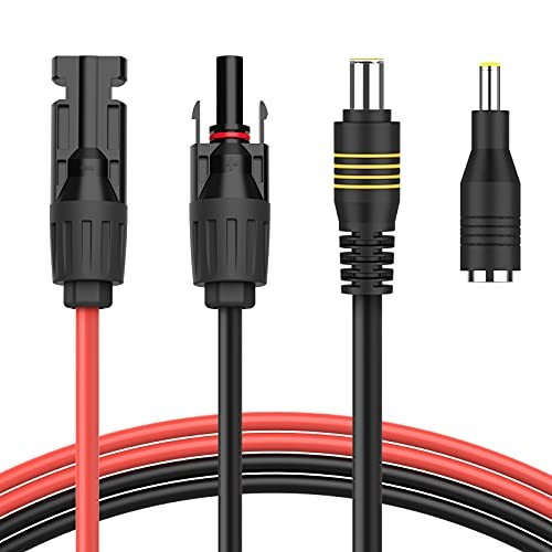 BougeRV 6Feet 14AWG Solar Connector to DC 8mm Adapter Cable with DC 5.5×2.5mm