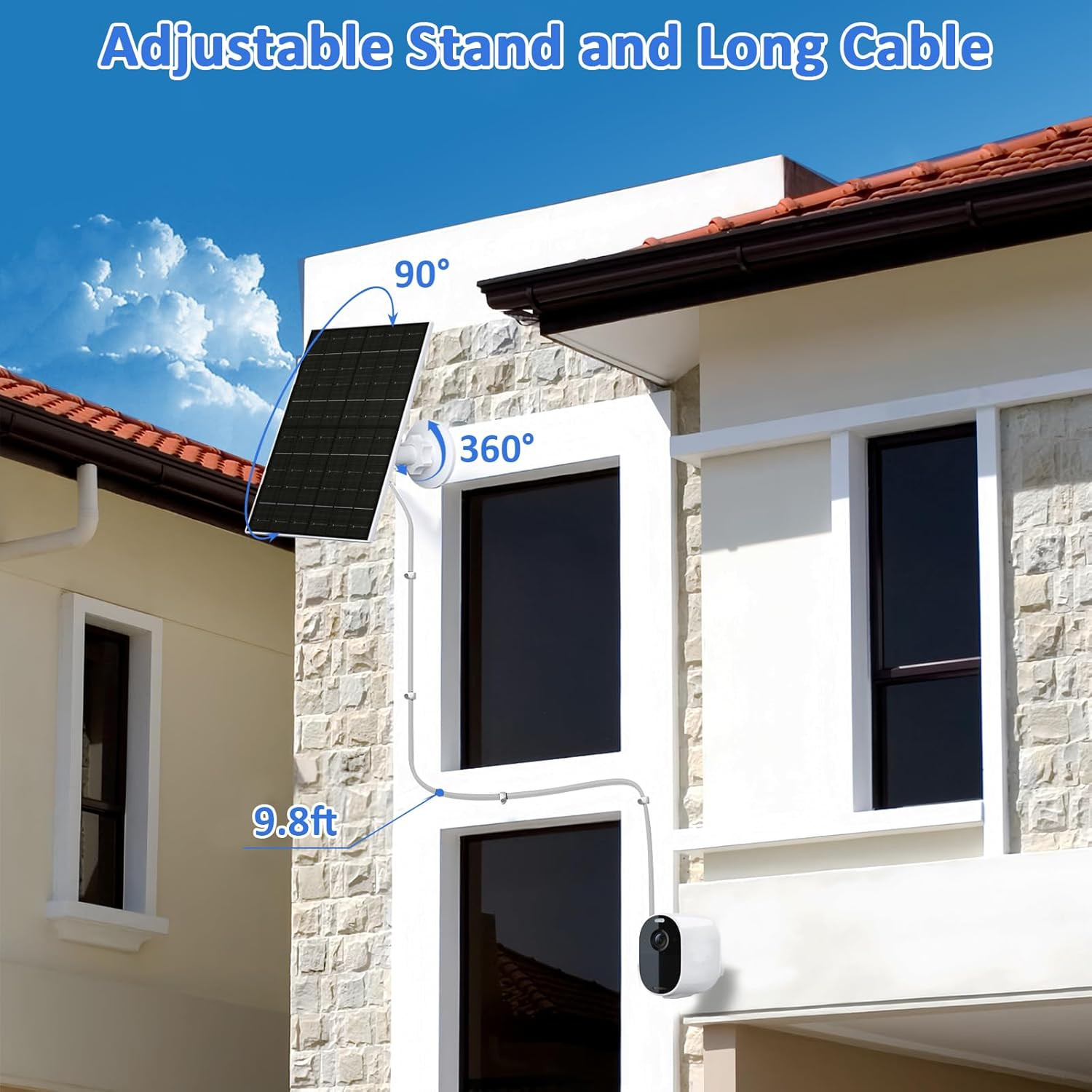 6W Solar Panel for Arlo Camera, Solar Charger Compatible with Arlo