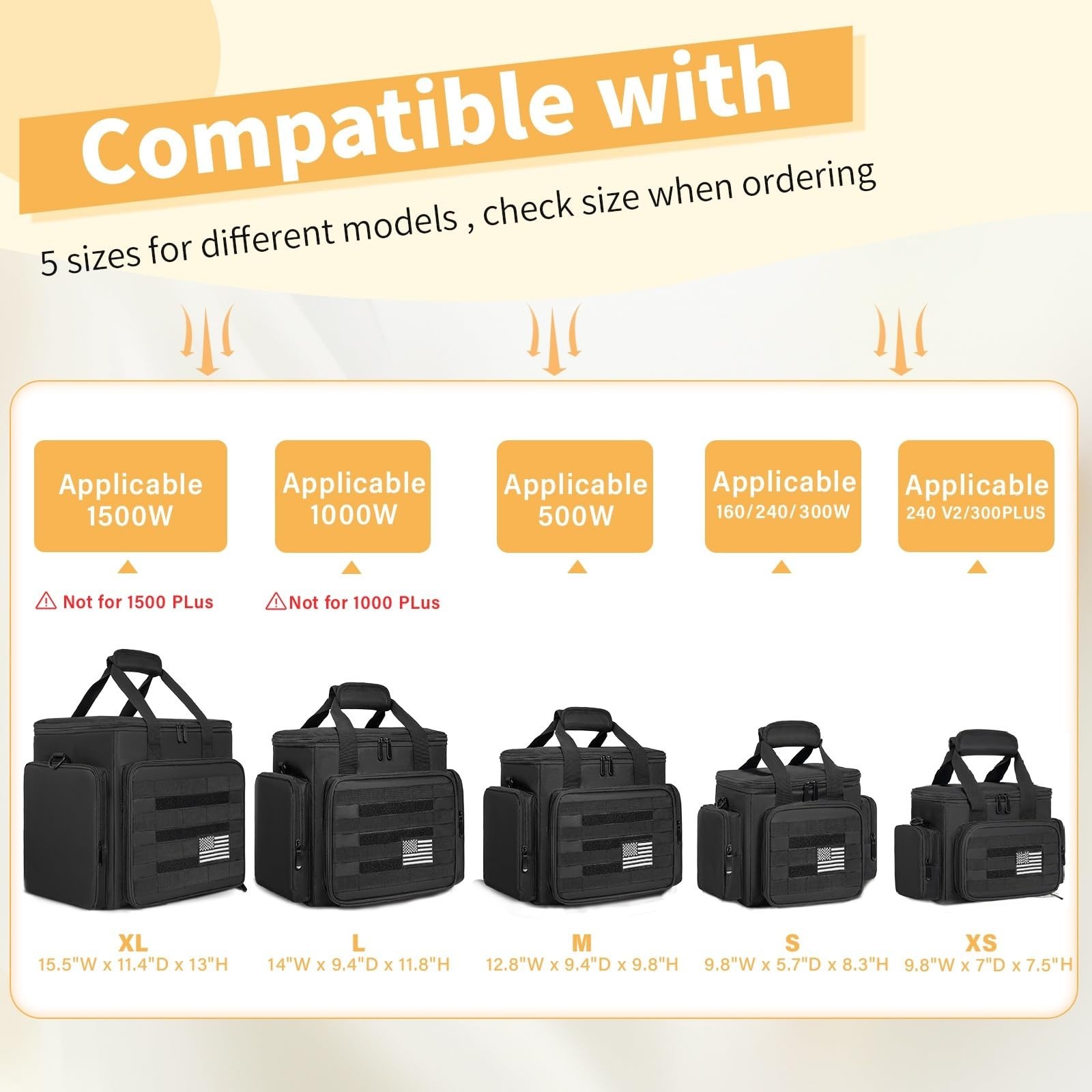 Portable Power Station Carrying Bag for Solar Generators – Travel Case with Pock