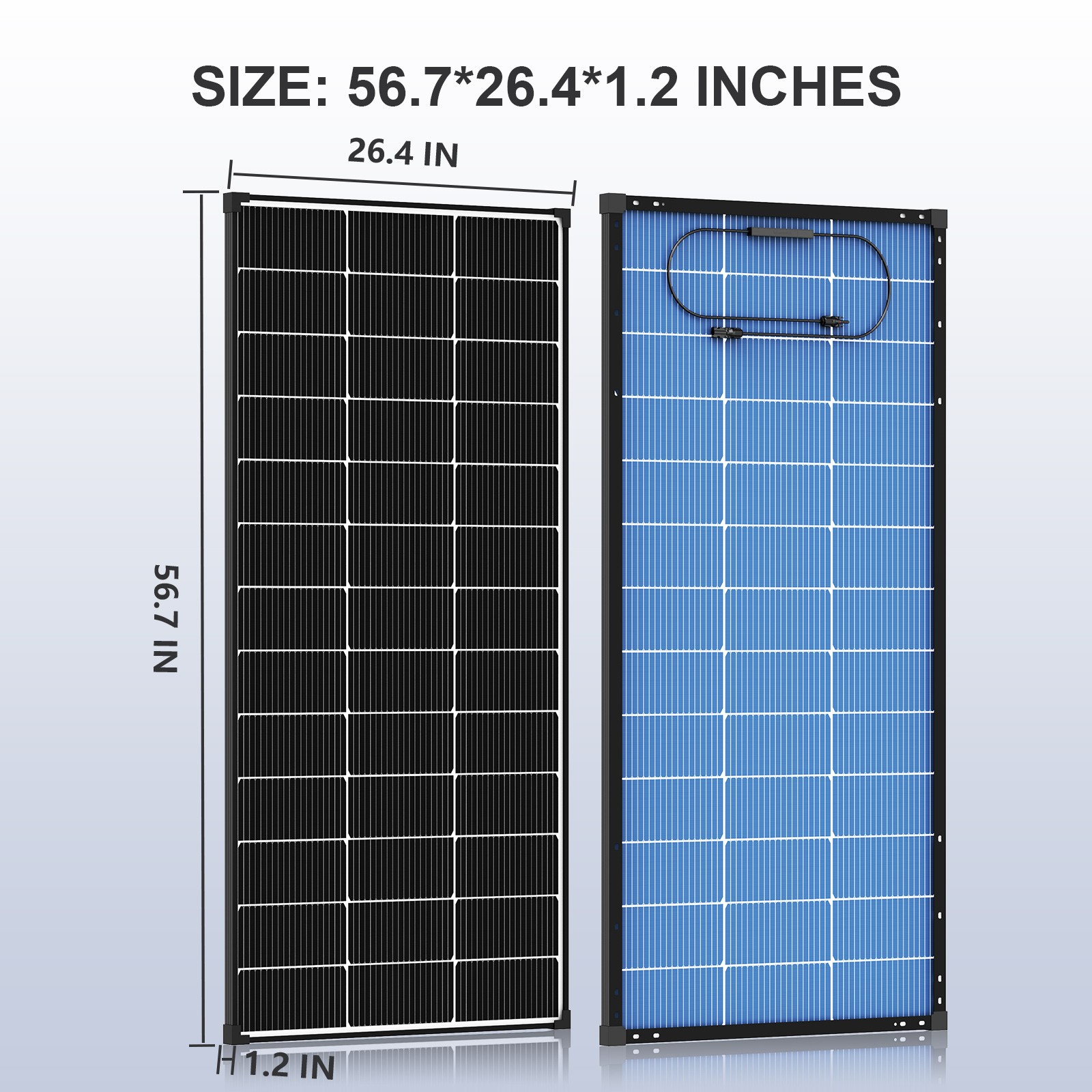 200W Watt Bifacial Solar Panel N-Type Mono 12V 18BB Home RV Camping PV Off Grid