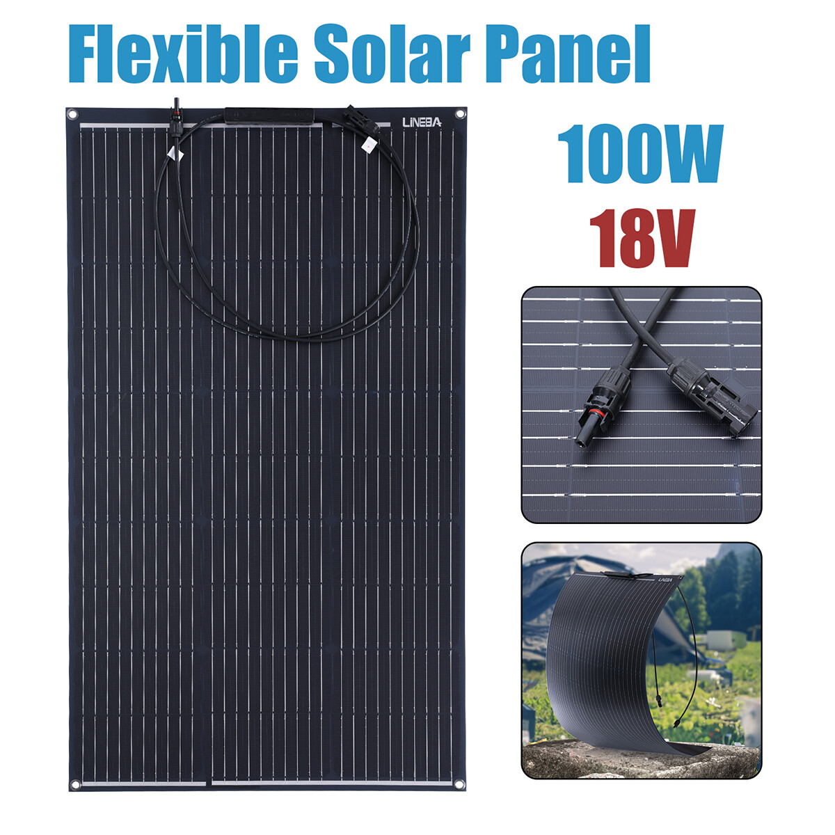200W Watt 18V Monocrystalline Solar Panel RV Camping Home Off Grid Caravan Boat