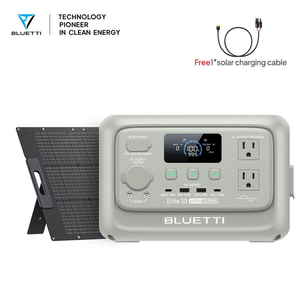 BLUETTI Elite 30 V2 288Wh 600W Portable Power Station Generator for Trip Backup