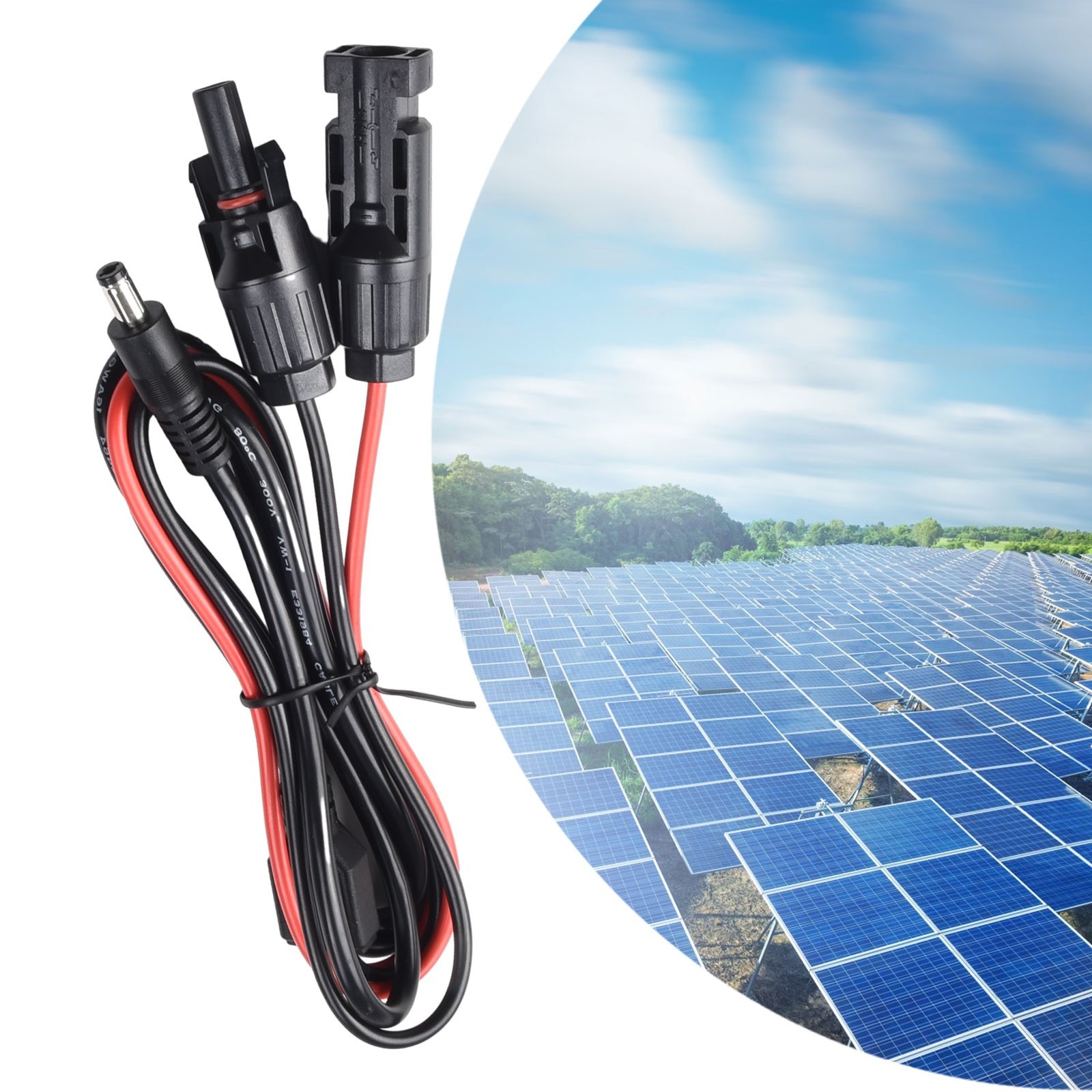 DC5521 to PV Panel Connector Cable 1.5m 16 For AWG Heavy Duty Solar Application