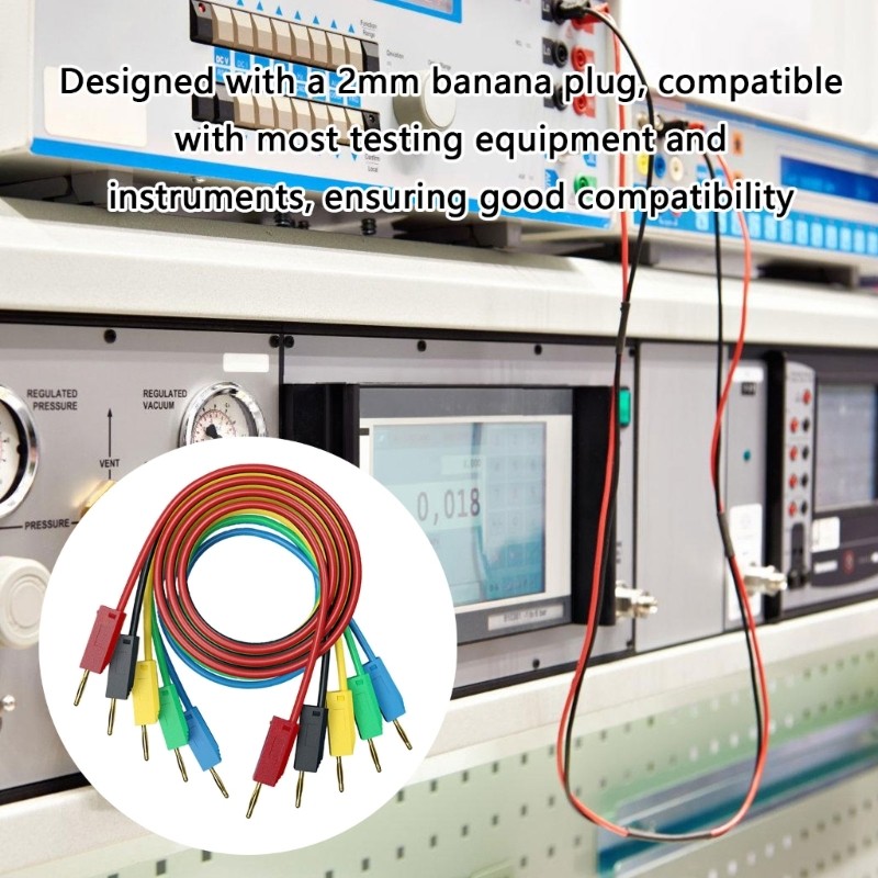 2mm Test Cables with Banana Plugs Flexible & strong Test Leads set for Lab Use