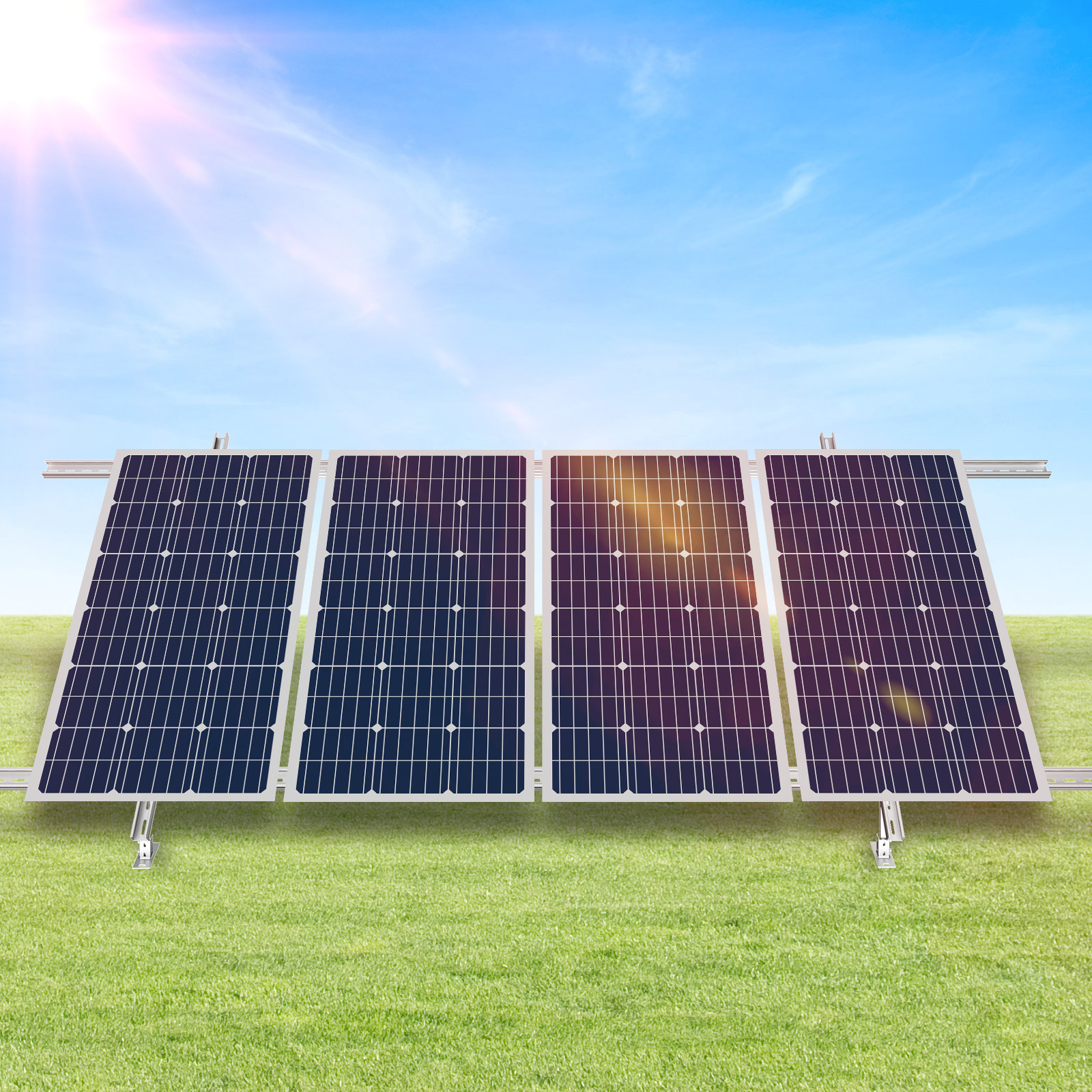 2 Sets Multi-Pieces Solar Panel Mounting Brackets 30°-60° Adjustable