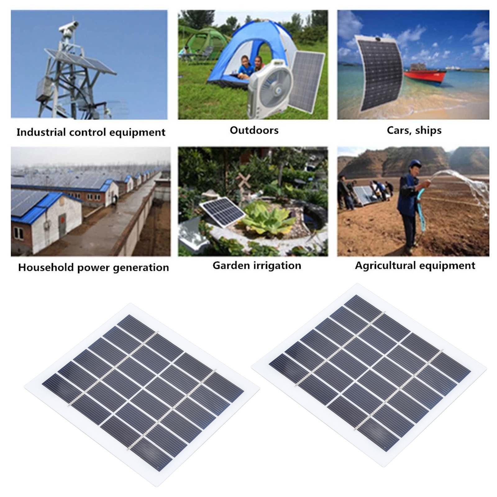 2 Pcs Monocrystalline Solar Plate Lightweight For Indoor And Outdoor Use