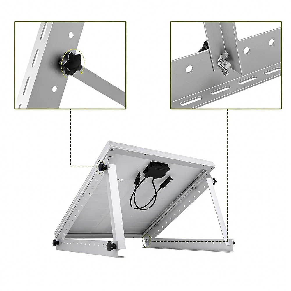 Solar Panel Ground Mount Bracket Roof Surface Adjustable Mounting Kit RV Boat