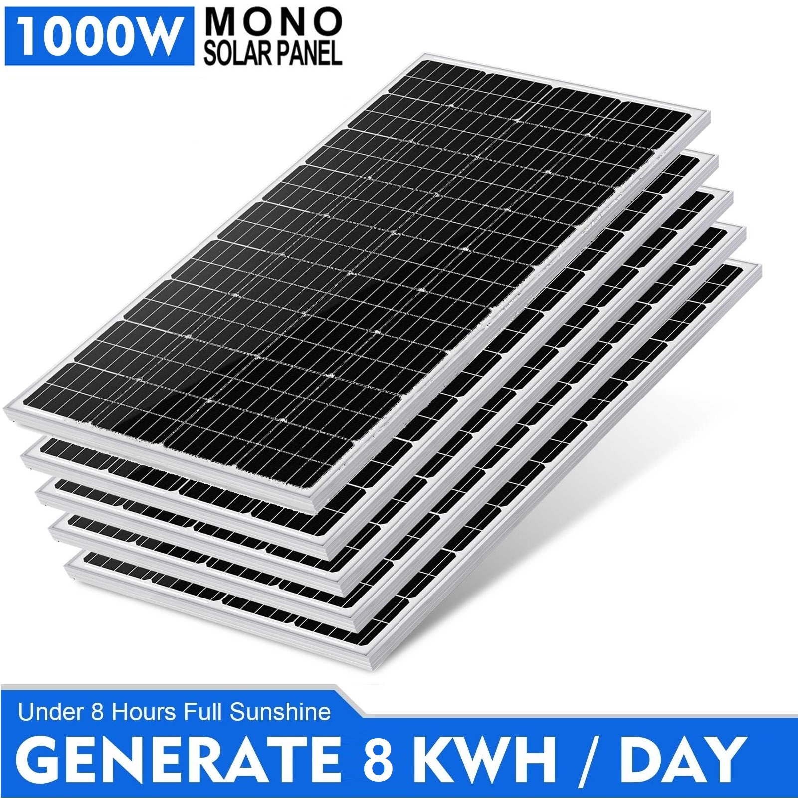 PFCTART 1000W Solar Panel Monoc for Rooftop Residential Commercial House Marine