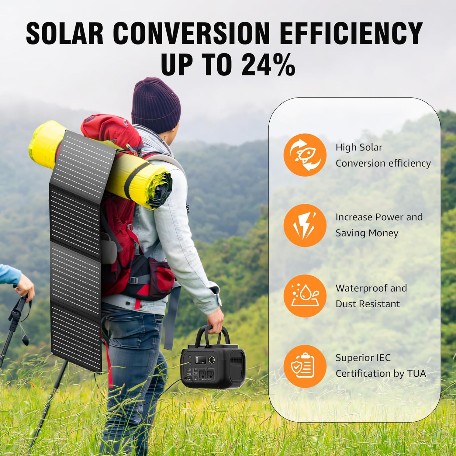 SALE! 300W Portable Power Station with Solar Panel 40W, 260Wh Solar Generator