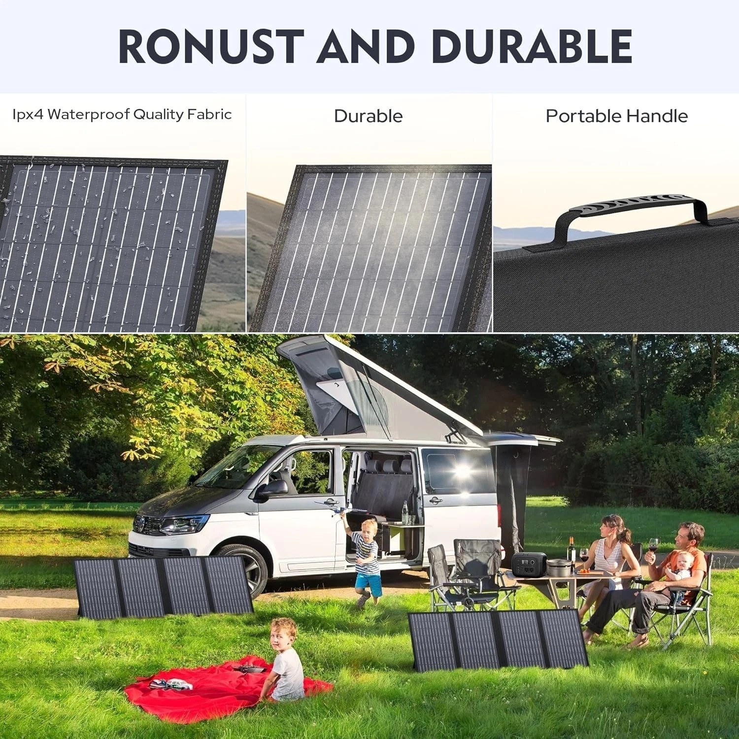 Portable 60W Solar Charger with 18V DC for Solar Generators & Travel Adventurers