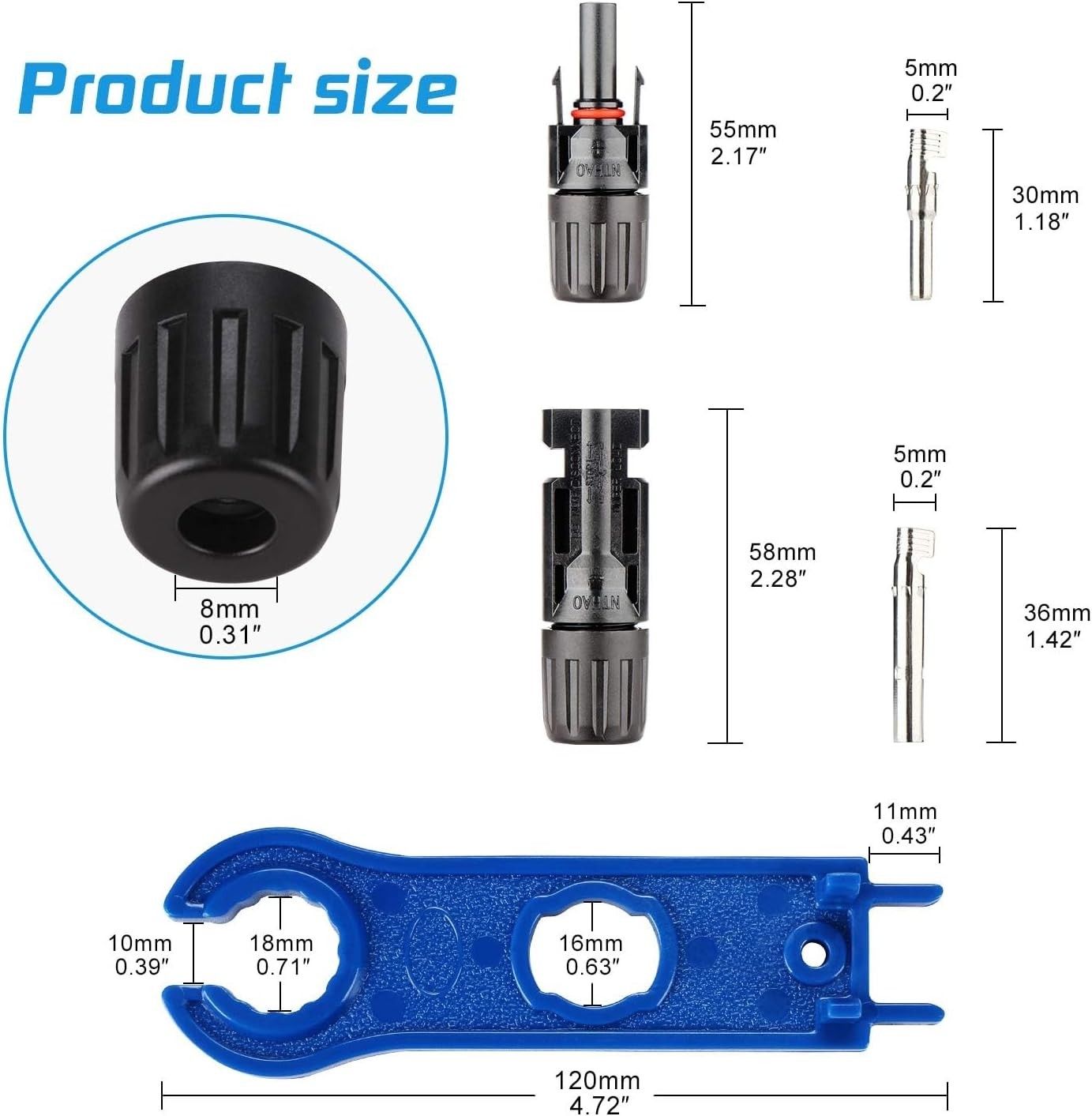 50 Pairs of Waterproof Male/Female Connectors for Enhanced Durability