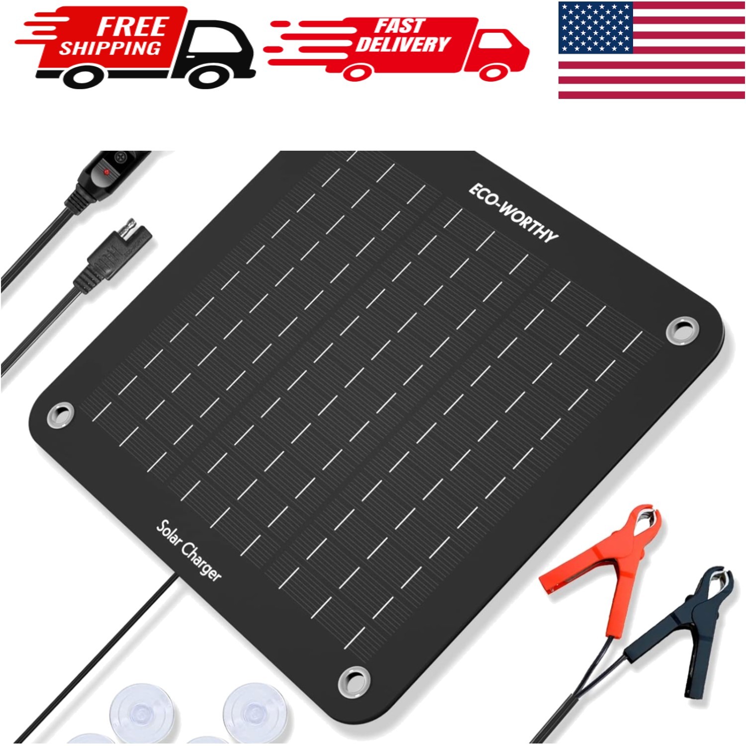 Efficient 10W Solar Battery Maintainer – Waterproof & Durable for -Round Use
