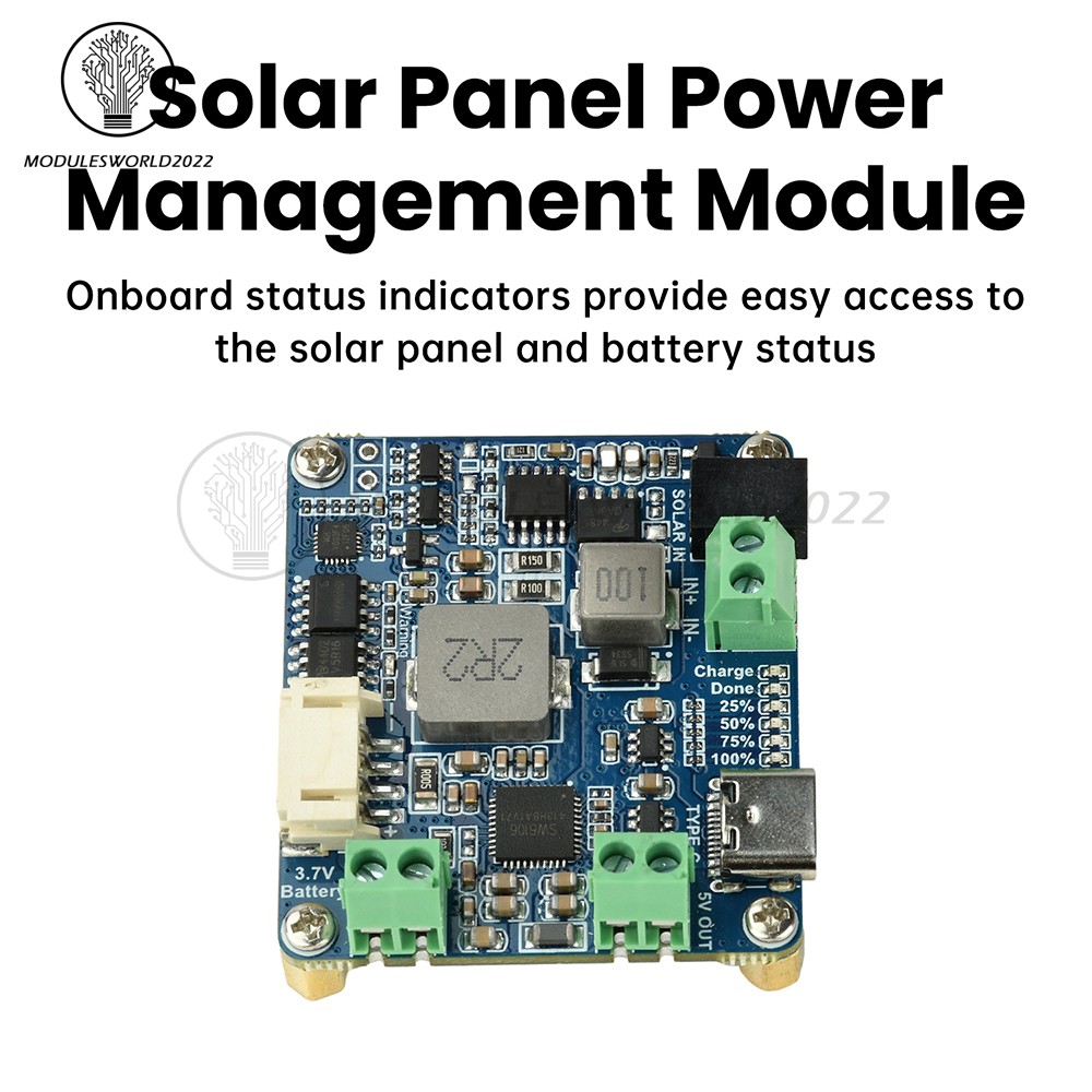 6-24V Solar Panel Power Management Module 5V 3A Supports MPPT, PD QC FCP SFCP