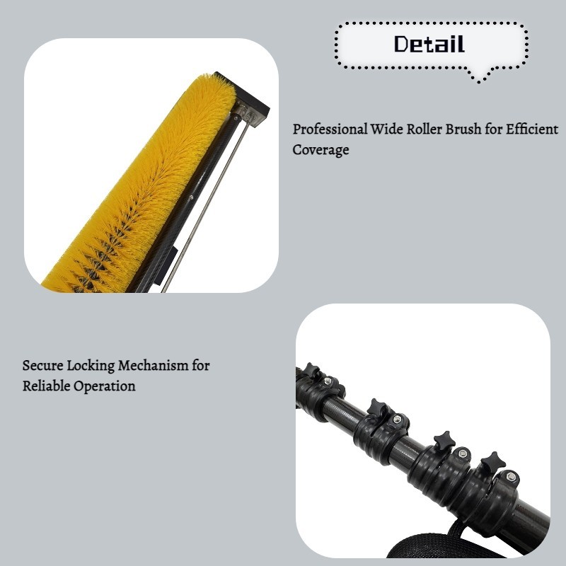 Solar Panel Cleaner 5M Carbon Fiber Pole Brushless Motor Mobile PV Cleaning 110V