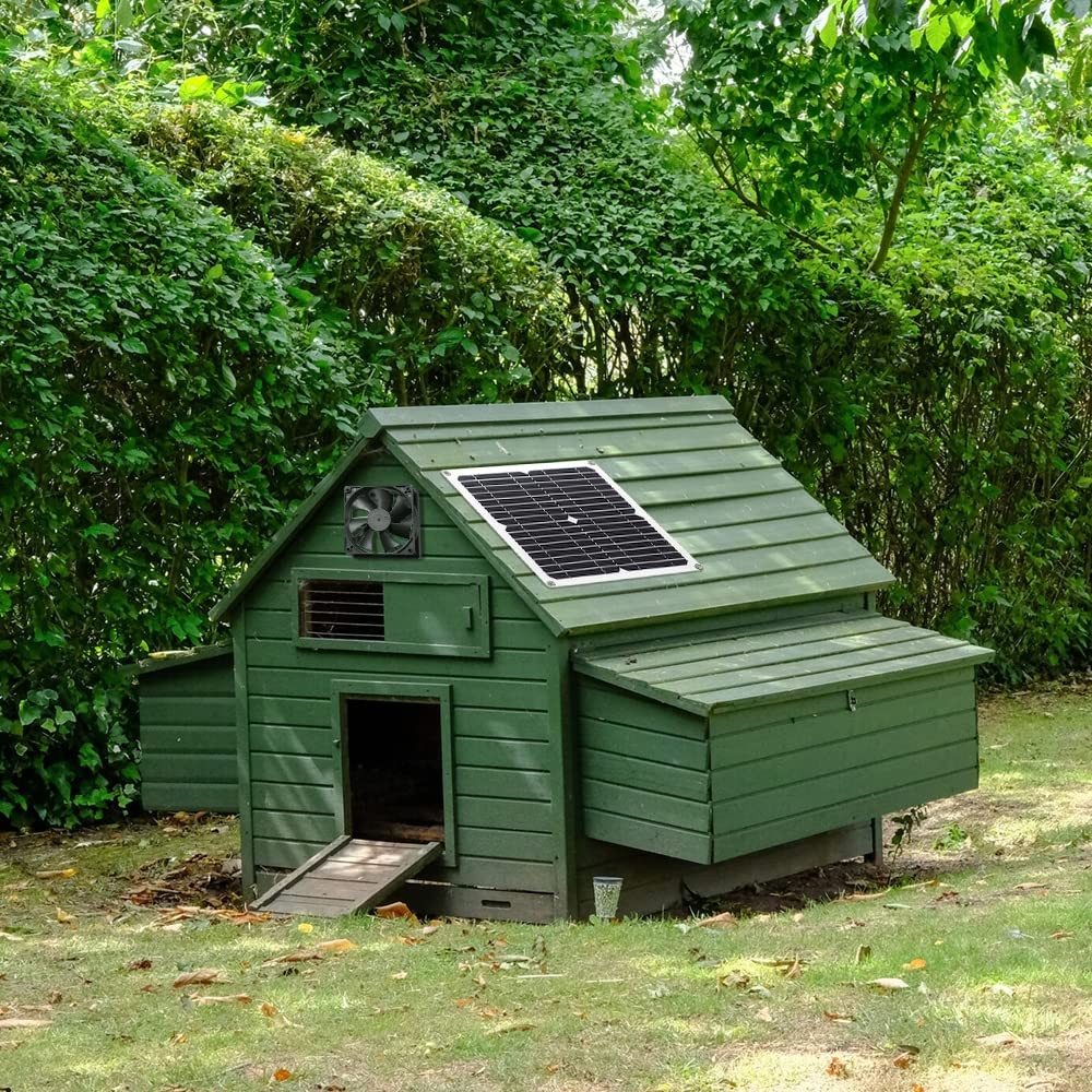 12W Solar Panel Fan Kit for Chicken Coops, Greenhouses, Sheds, Pet Houses