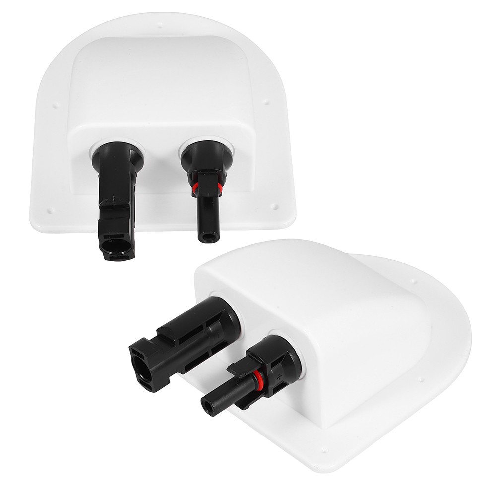 2 Pcs ABS Solar Cable Entry Gland Dual Wire Entry Housing For Solar Panel Wiring