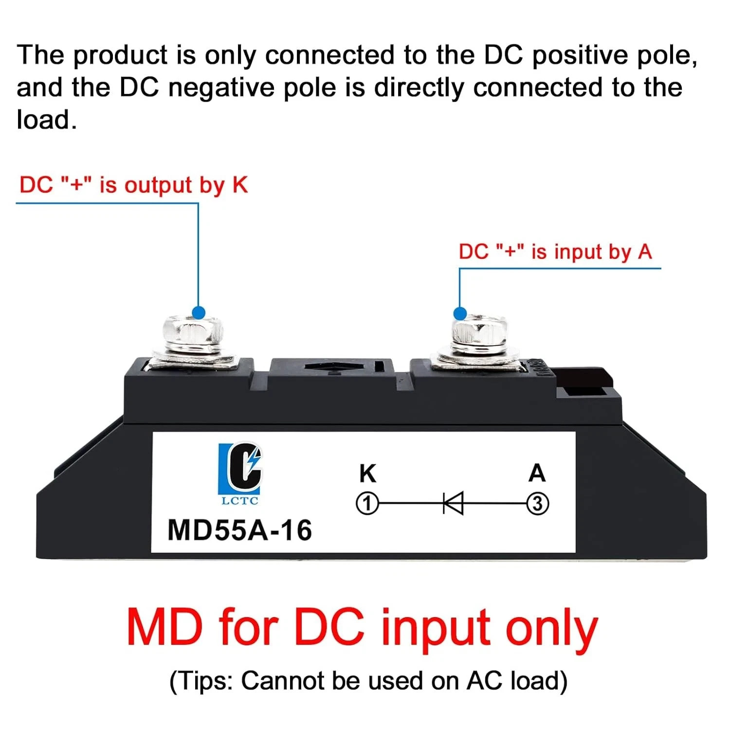 12V 1 Way Diodes MD 55A(50Amp)-16;to Prevent Backfeed;Use Voltage Range:AC …