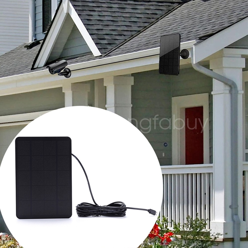 Solar Panel for Outdoor Security Camera Battery 10W USB C Type-C Waterproof