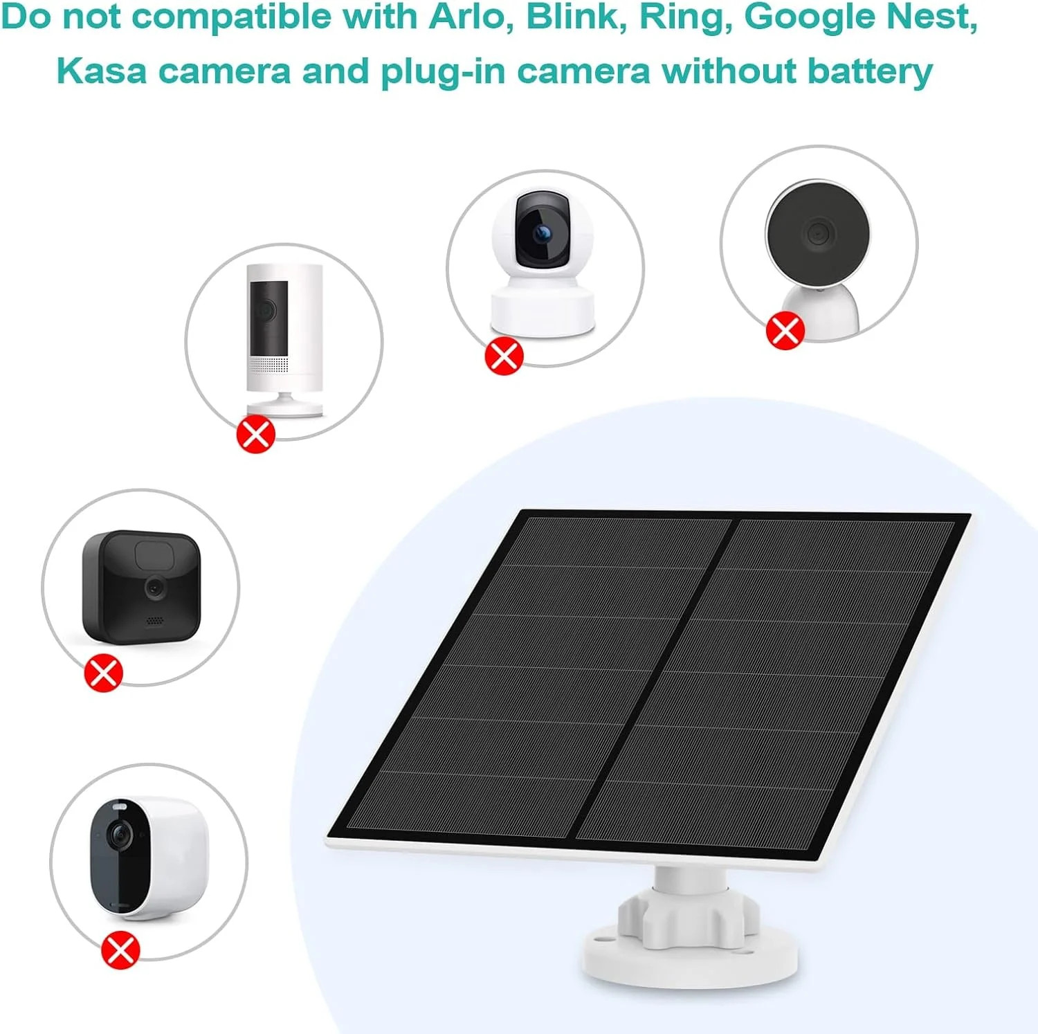 5W Solar Panel for Security Camera, USB Solar Panel for DC 5V Outdoor Rechargeab