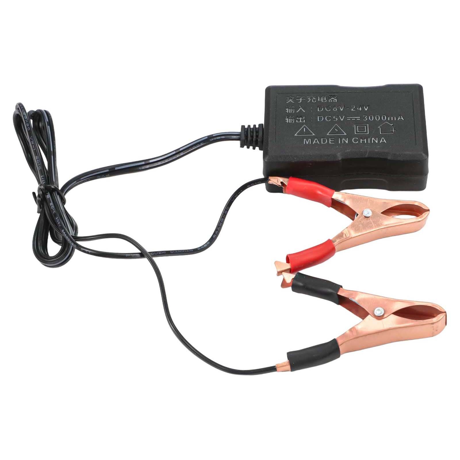 DC Converter with Battery Clip 12V 24V Input and Multiple USB Charging Options