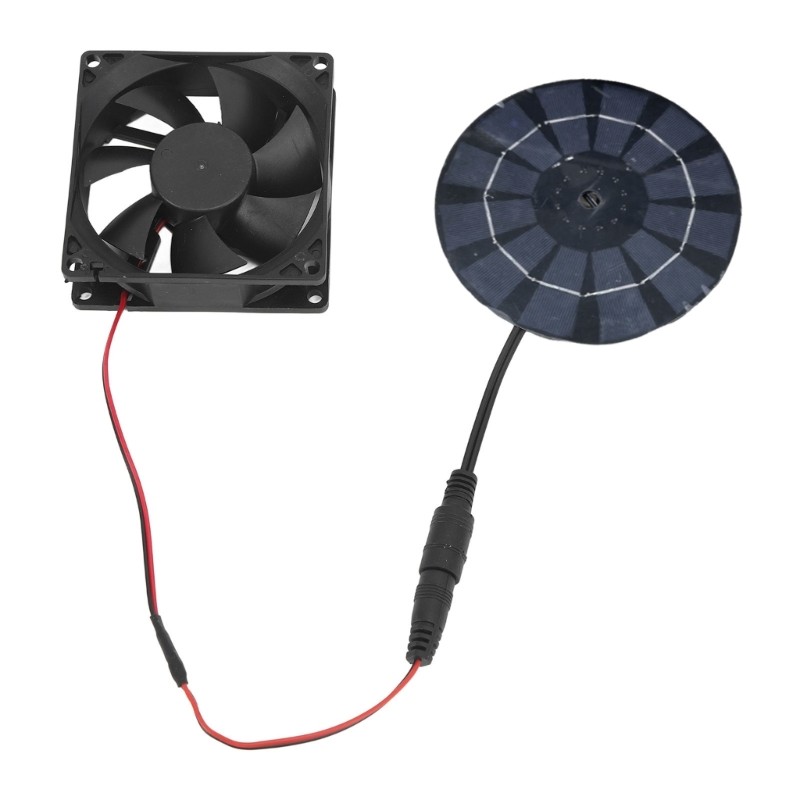 Round Solar Panel Powered Fan Waterproof Air Extractor Solar Power Controller