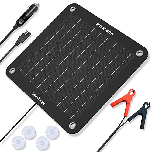 Solar Car Battery Charger Maintainer 12V Waterproof Portable Solar Trickle 10W