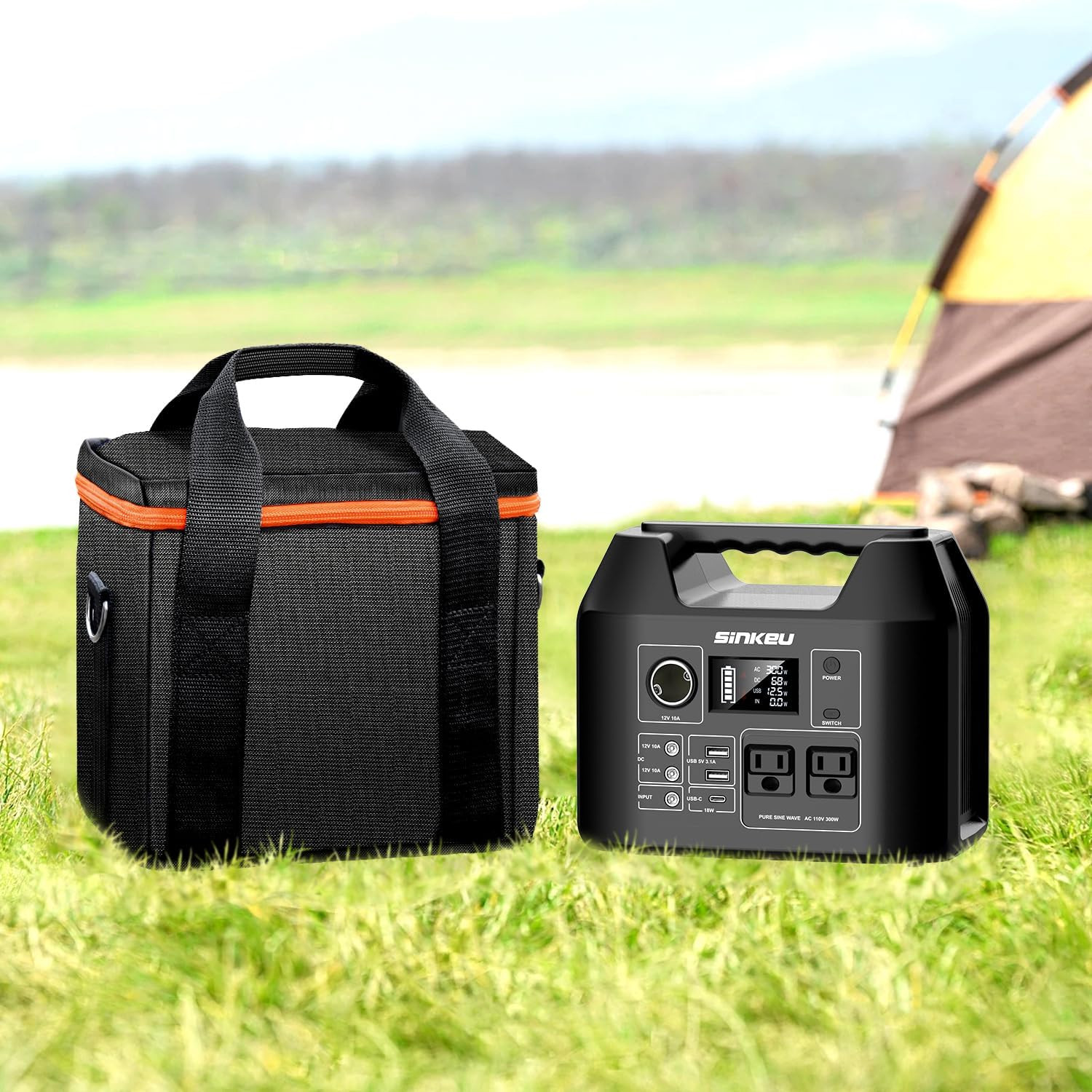 E300 Portable Power Station Bag for Outdoor Camping Travel, 300W Rated(600W P…