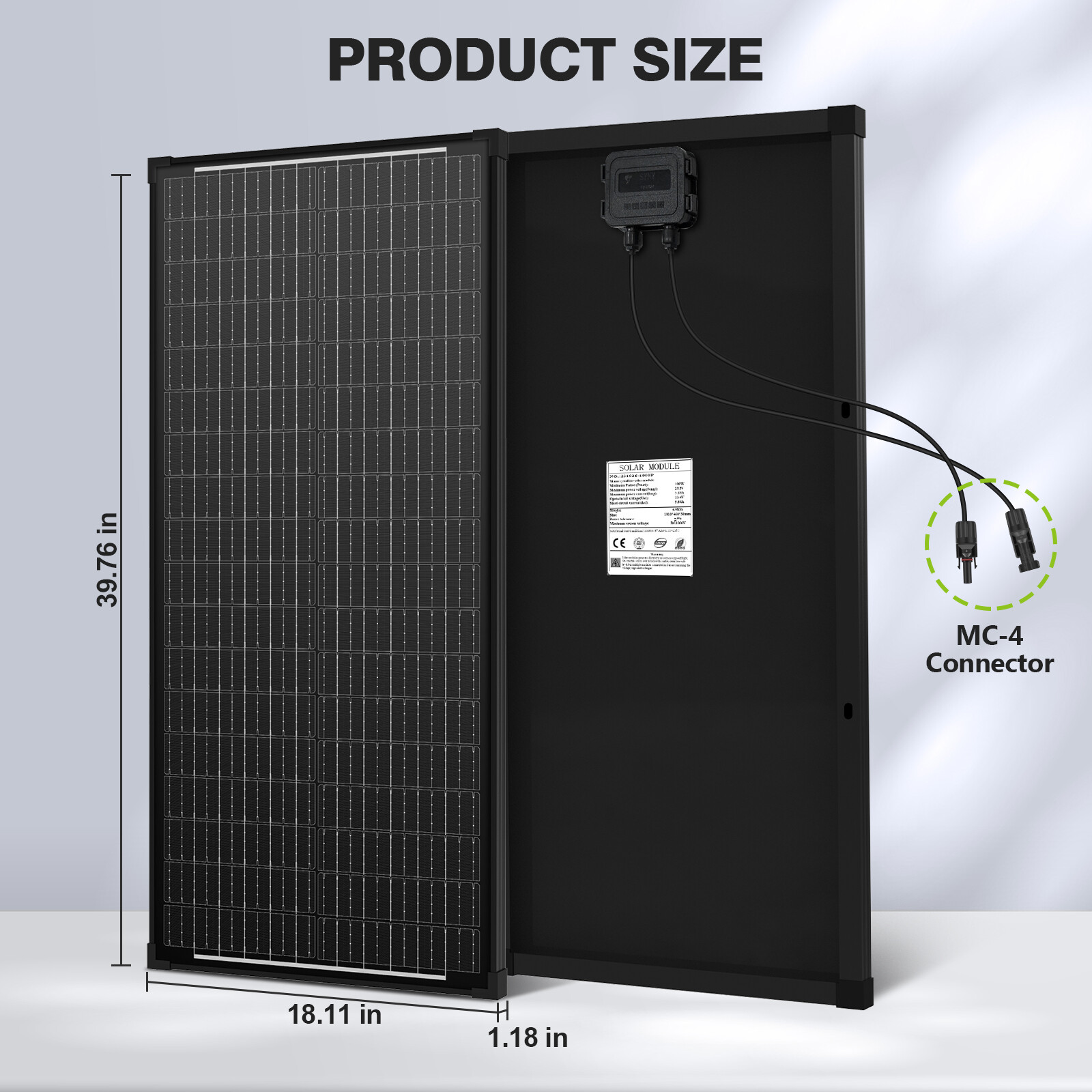 100W 200W 400W 1000W Watt Solar Panel Mono 12V N-Type Charger RV Home Off-Grid