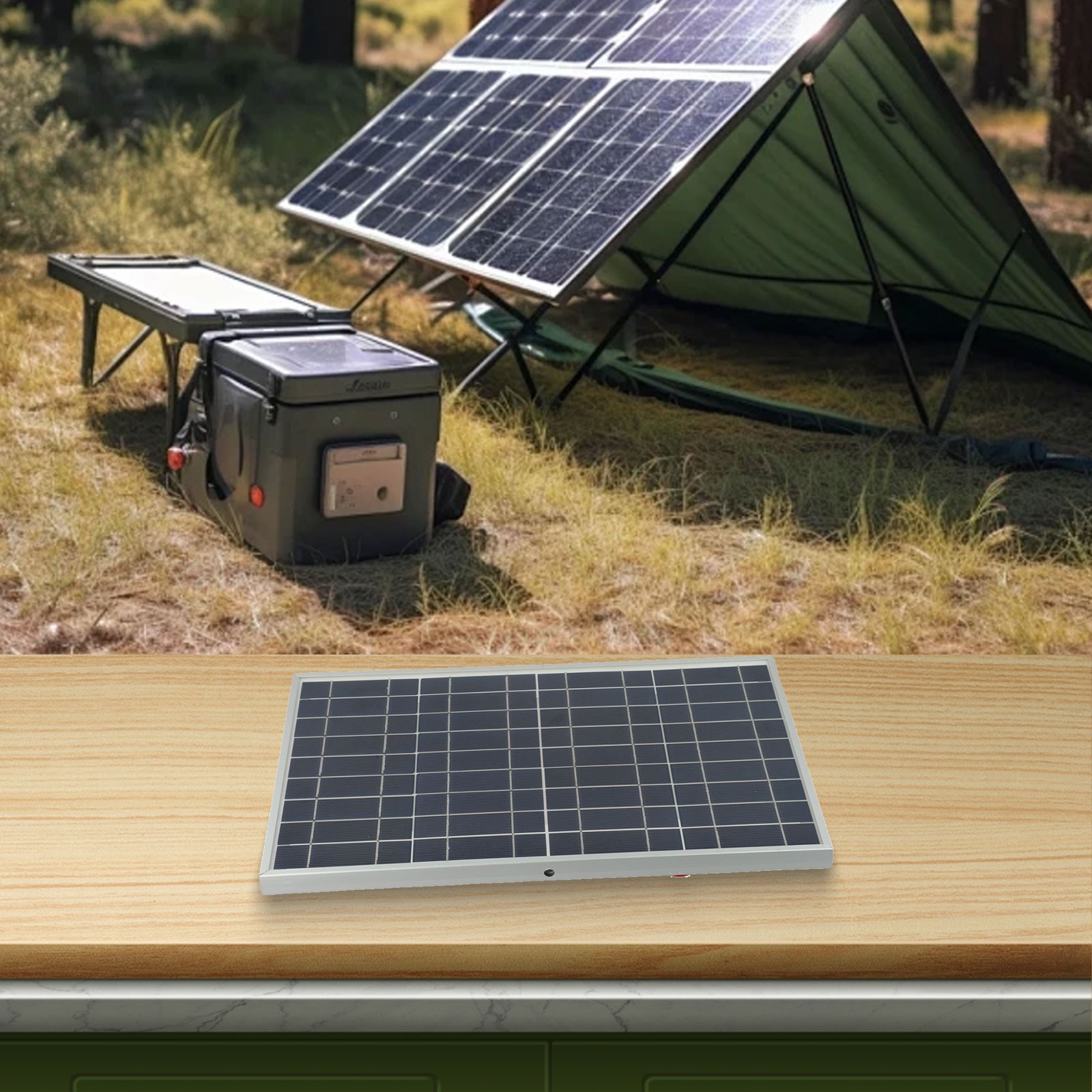 For Alligator Clip Solar Panel Kit for 12V Devices 15W 18V DC Waterproof