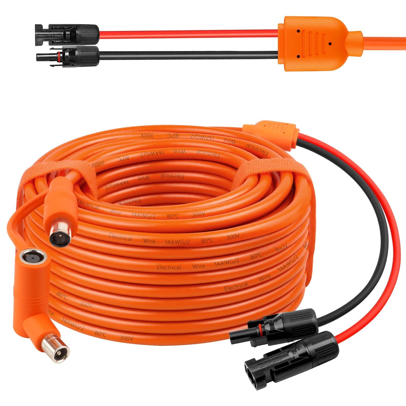MOOKEERF Solar DC 8mm Charge Extension Cable 50FT,12AWG+14AWG Solar Cable Solar