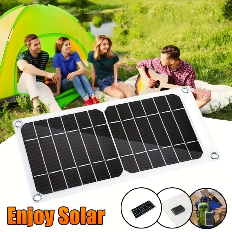 USB Portable Charger Waterproof 20W Mini Solar Panel Power Bank for Cell Phone