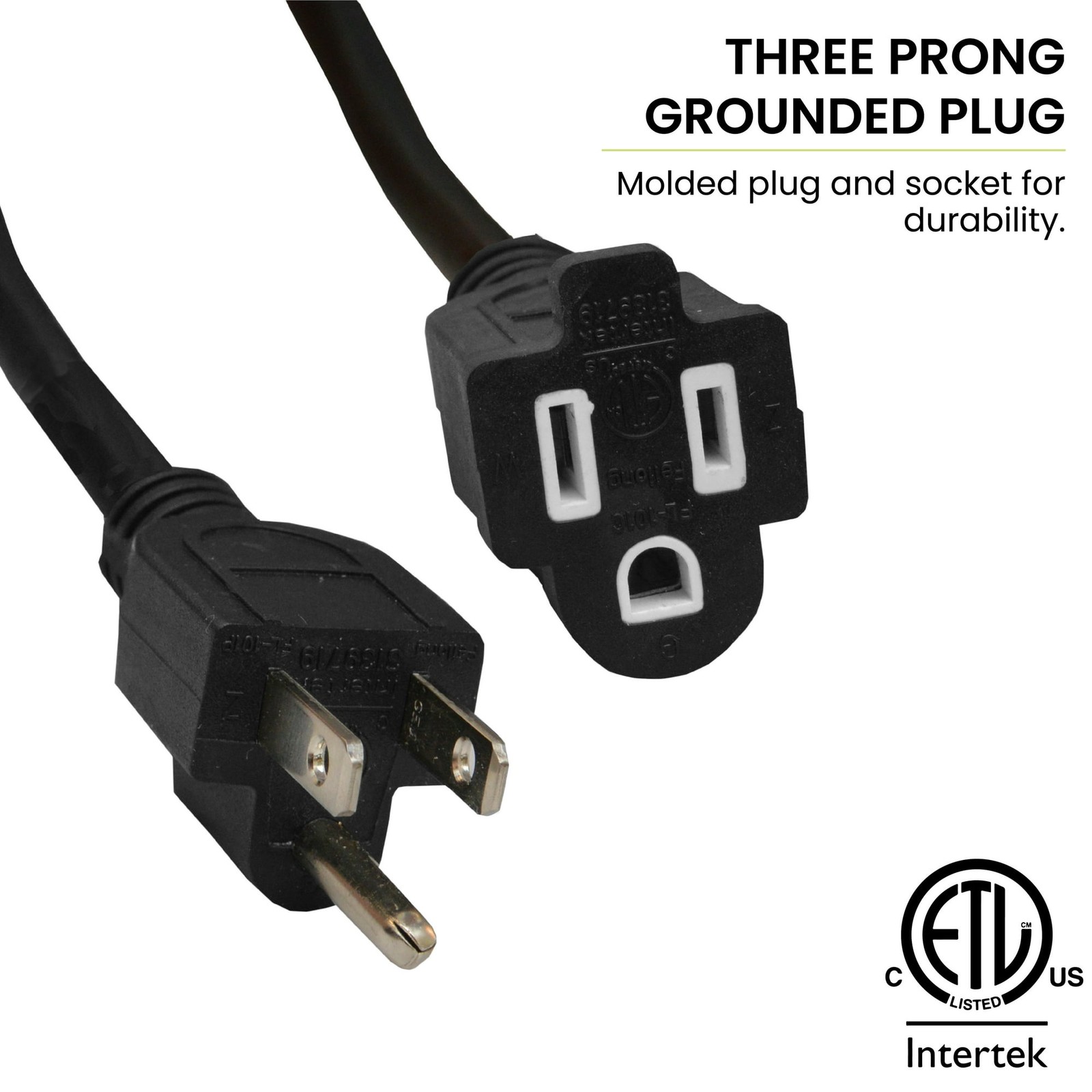 GoGreen Power Inc. 16/3 100ft Black Outdoor Extension Cord – Heavy Duty, Moistur