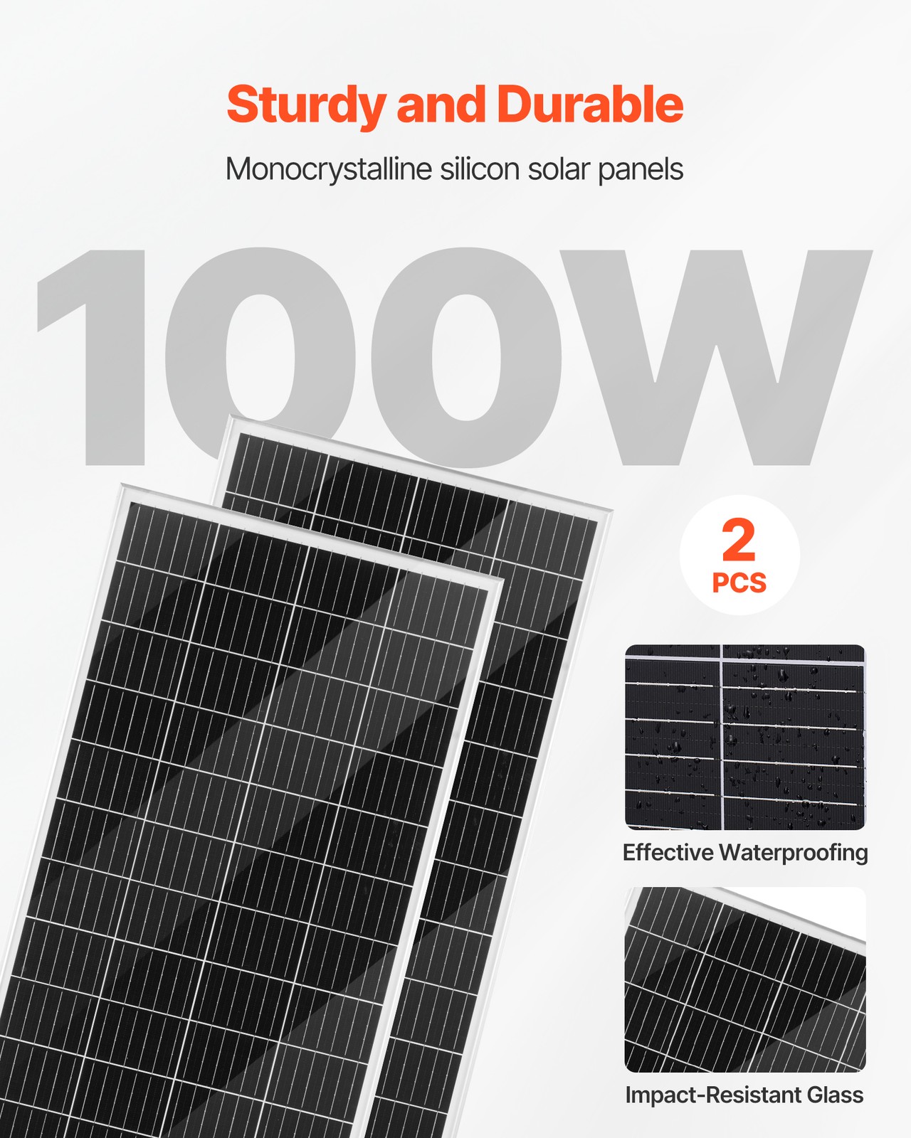 VEVOR 12V 400W Solar Wind Power Kit 2PCS 100W Solar Panels 200W Wind Turbine