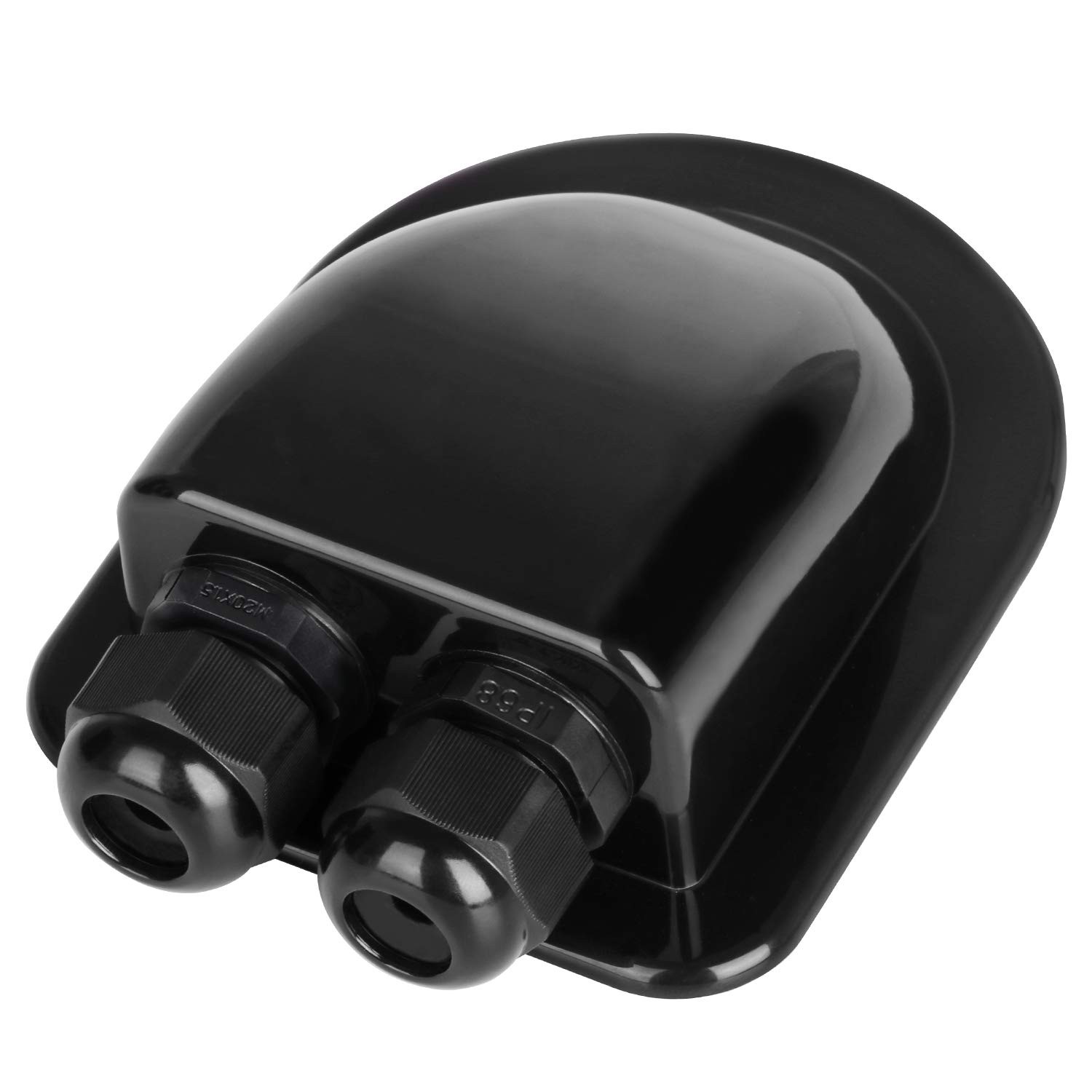 Restmo 2 Pack of IP68 Waterproof Solar Cable Entry Gland, 2 Pack, Black