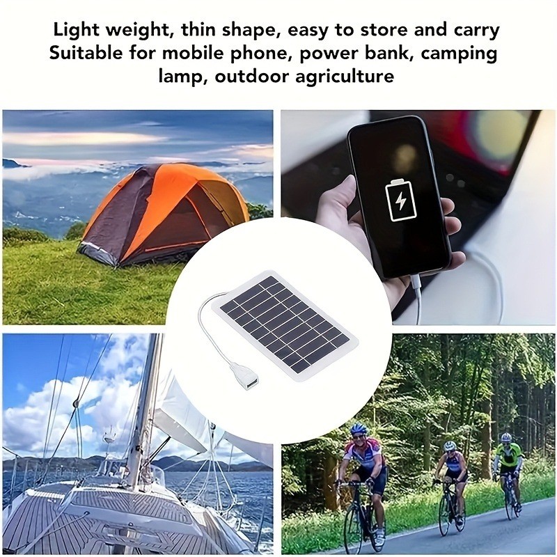 Dustproof Travel-Friendly 5V 2W Portable Solar USB Charger for Outdoor Emergency