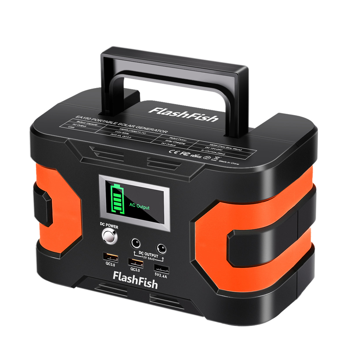 Flashfish 150W Portable Power Station 166Wh For Indoor/Outdoor/RV Backup Battery
