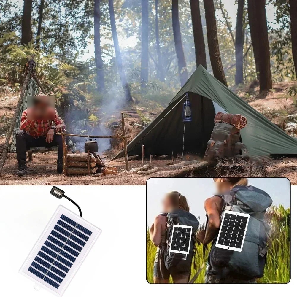 2W 5V Portable Solar Charging Board 5x3x0.5CM USB Output for Outdoor Use