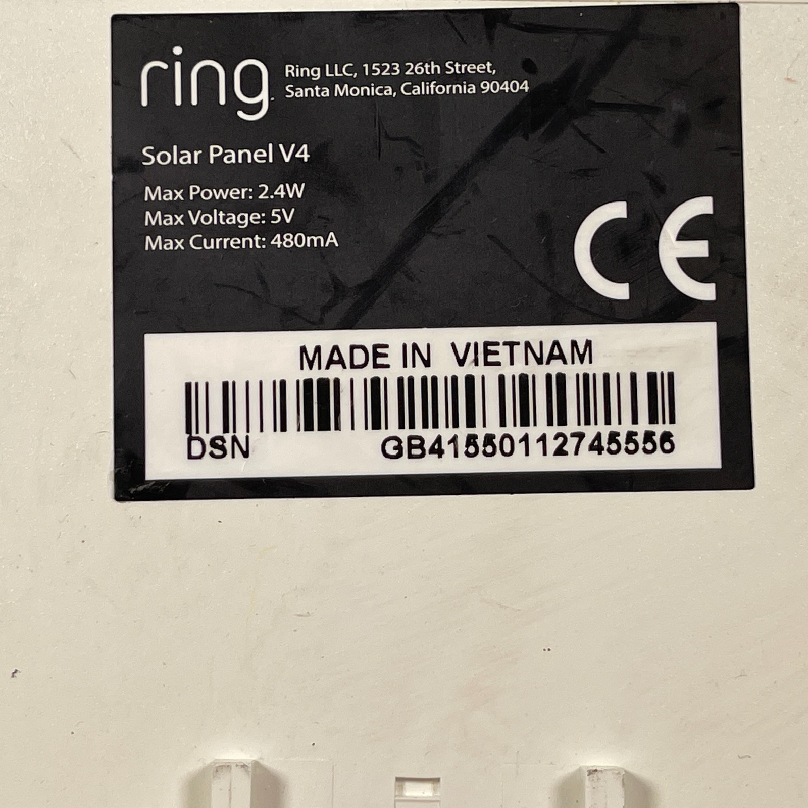 Ring Solar Panel V4 2.4W Rechargeable Power For Spotlight Cam Plus (Parts Only)