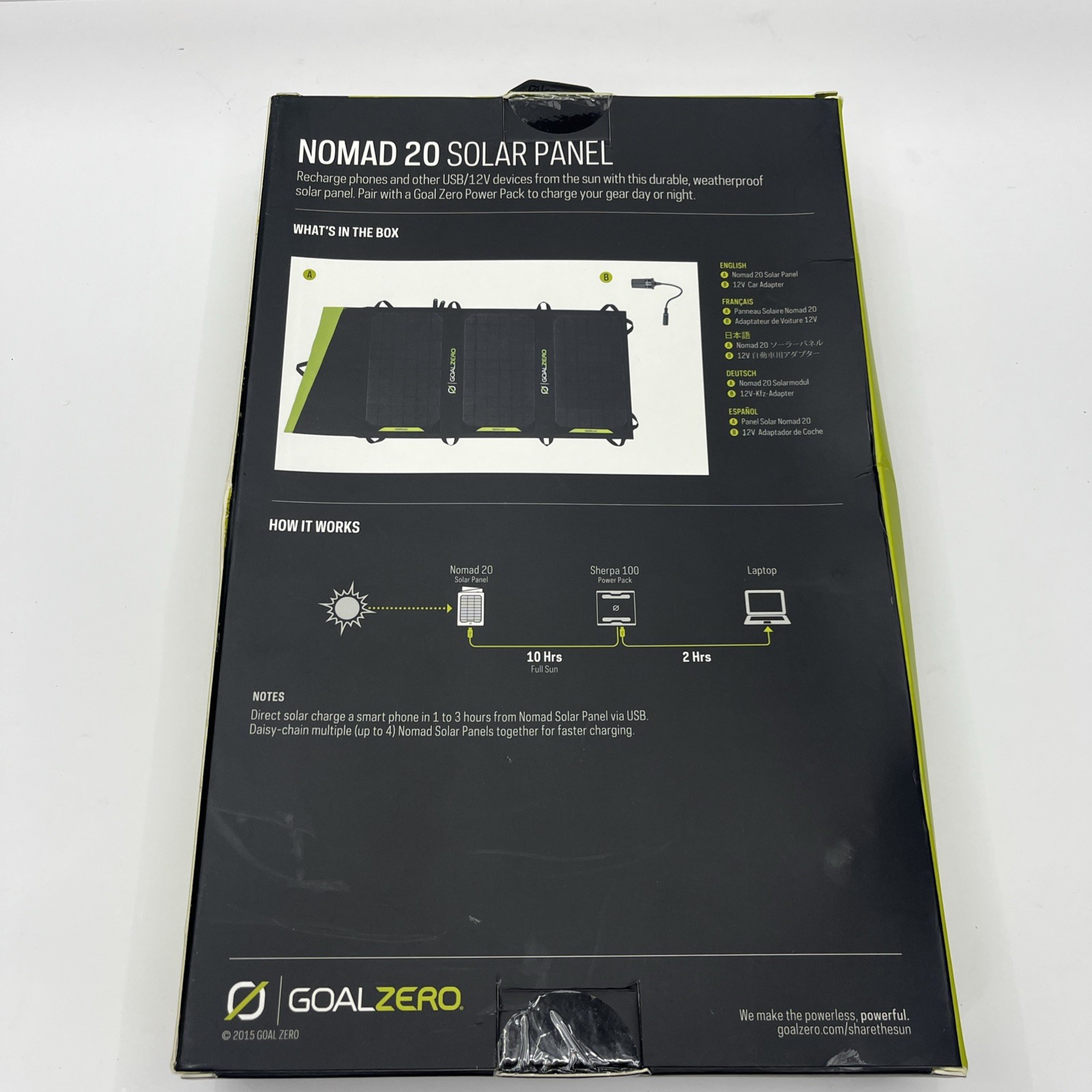 Goal Zero Nomad 20 20W Foldable Solar Panel Charger – Black (11910)