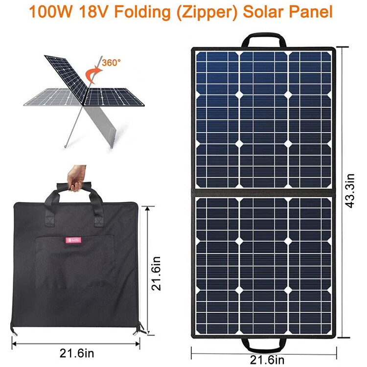 FlashFish SP18V100W Portable Solar Panel Foldable Solar Collector For Power Bank