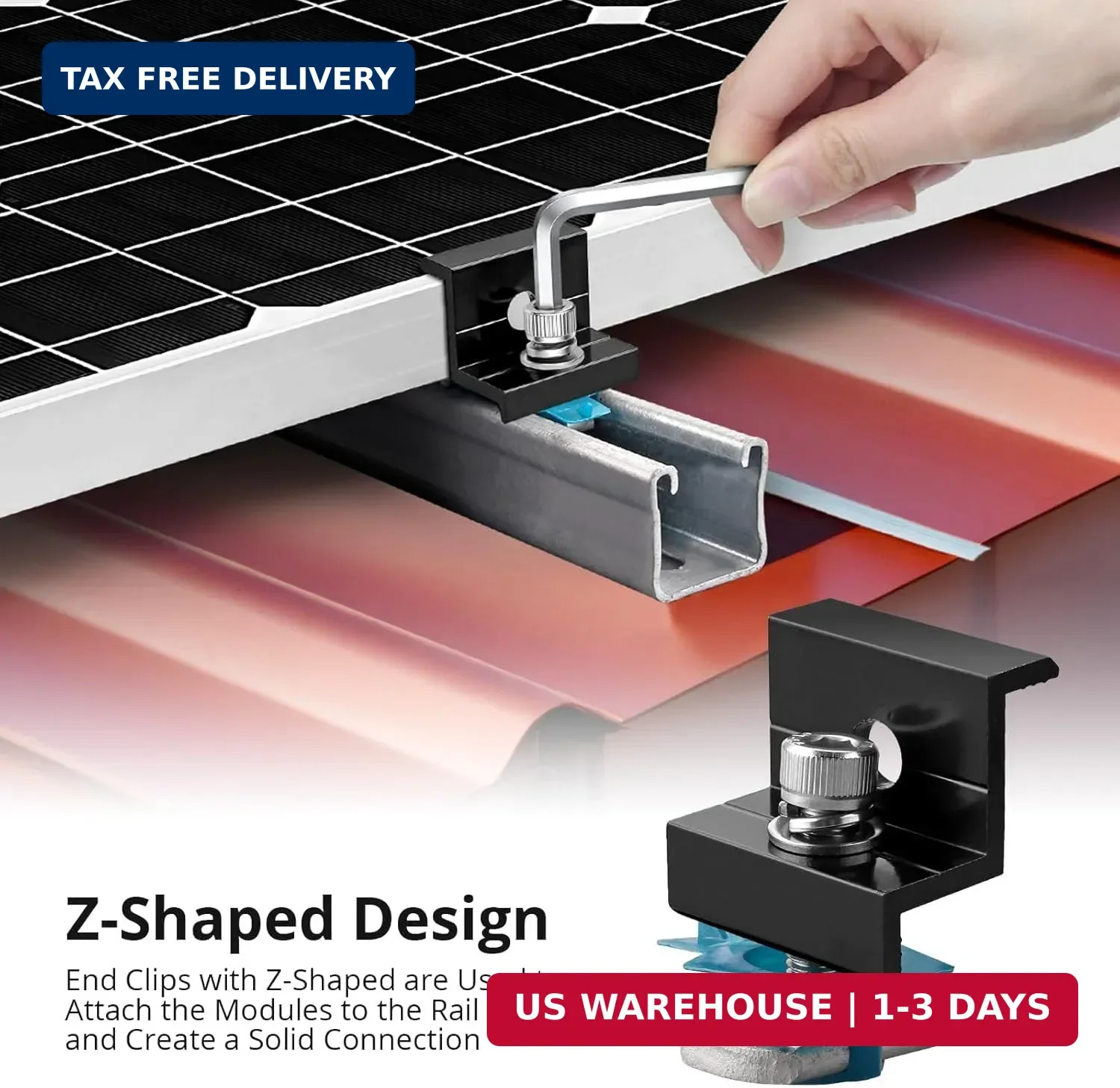 Anbte 10 PCS Solar Panel Mounting Brackets for Unistrut, Aluminium 30mm/35mm 6 x