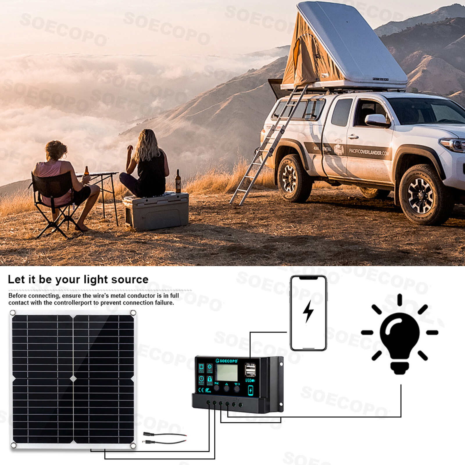 10000W Power Inverter Solar Generator With 300W Solar Panel Home Complete Set