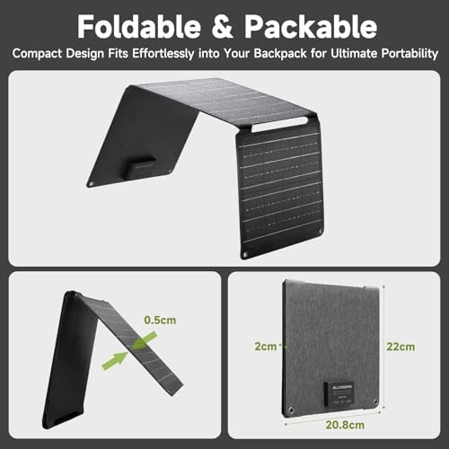 Charger, SP001 Solar Charging Kit with 5V USB-A 21W 5V Foldable Solar Panel