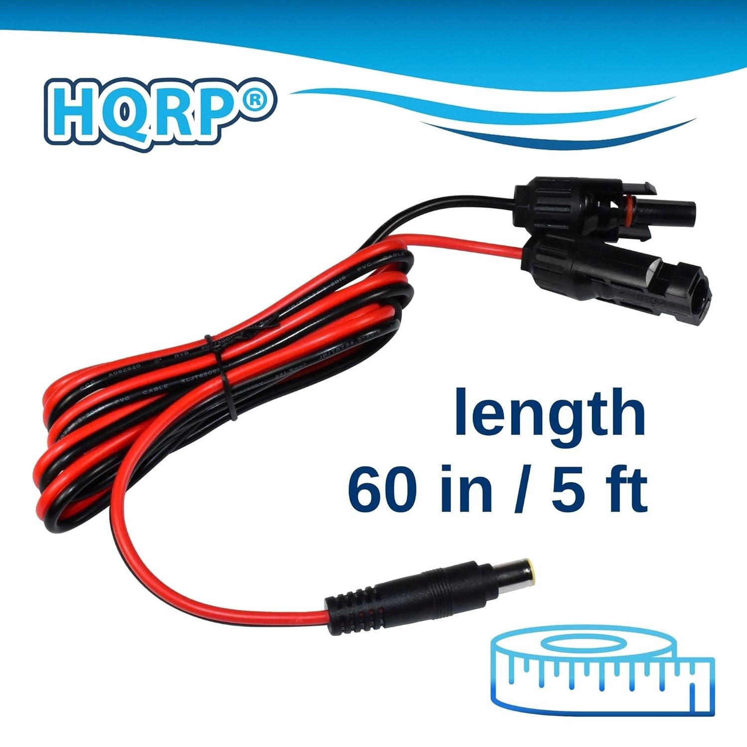 HQRP Solar Charging Cable to DC7909 Plug, Solar Connector to DC8mm Adapter Cable
